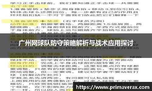 广州网球队防守策略解析与战术应用探讨